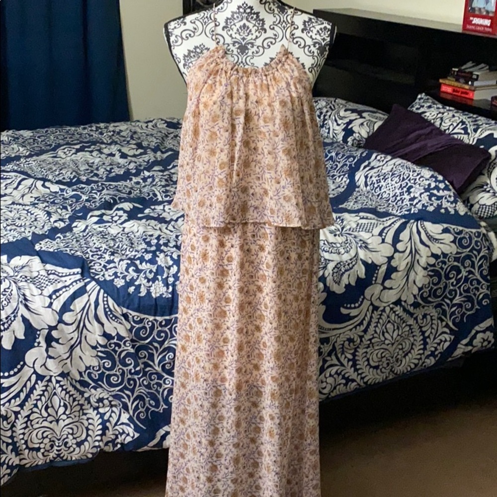 H&M high neck floral flowy dress